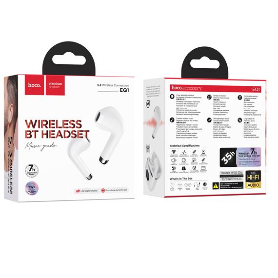 Hoco EQ1 Music Guide Auricular Inalámbrico Bluetooth Blanco