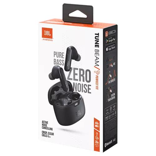 JBL Tune Beam Auricular Inalámbrico con Cancelación de Ruido Negro