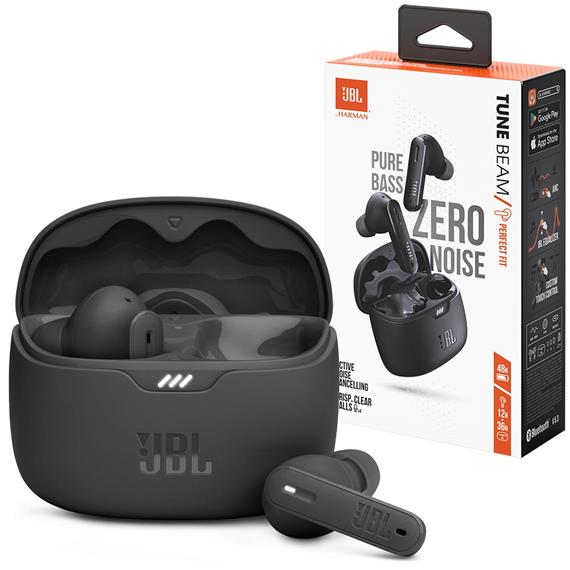 JBL Tune Beam Auricular Inalámbrico con Cancelación de Ruido Negro