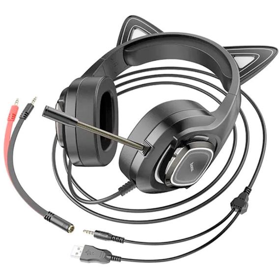 Hoco W107 Auricular Gaming con Luces LED y conexión USB y Jack Elf