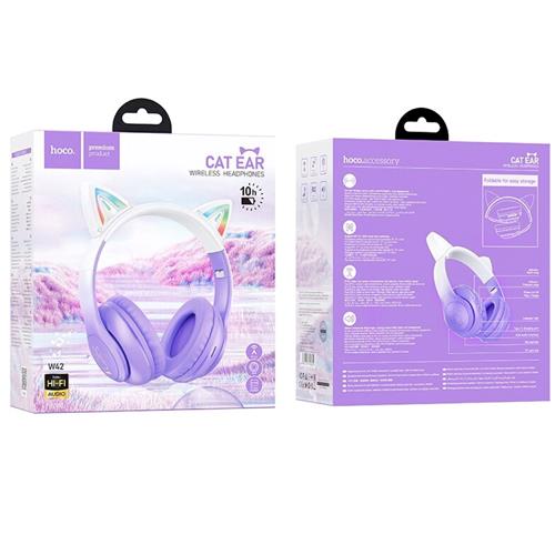 Hoco W42 Auricular Cat ears Bluetooth Purple Grape