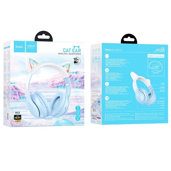Hoco W42 Auricular Cat ears Bluetooth Crystal Blue