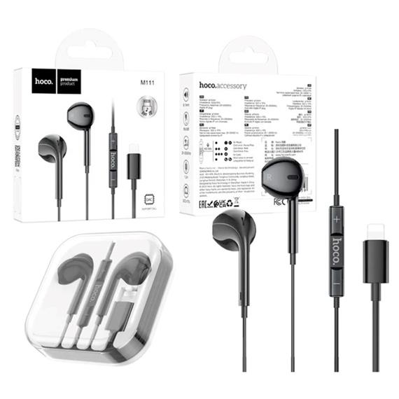 Hoco M111 Auricular Lightning para iPhone Negro