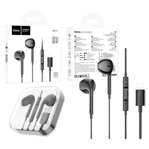 Hoco M111 Auricular Lightning para iPhone Negro