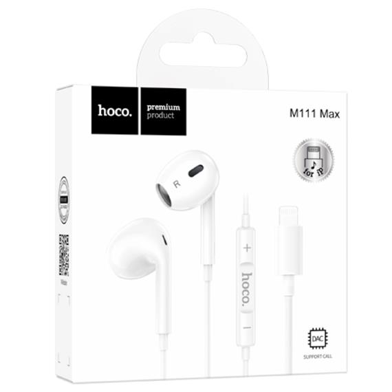 Hoco M111 Auricular Lightning para iPhone Blanco