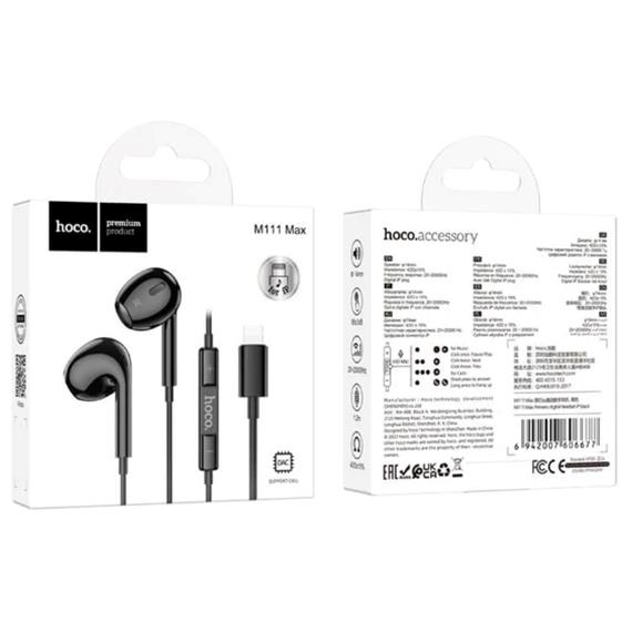 Hoco M111 Max Auricular Lightning para iPhone Negro