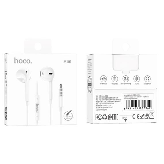 Hoco M101 Auricular jack 3.5mm con Micrófono Blanco