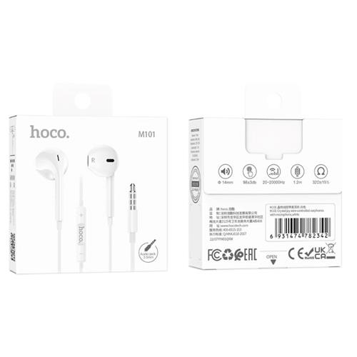 Hoco M101 Auricular jack 3.5mm con Micrófono Blanco