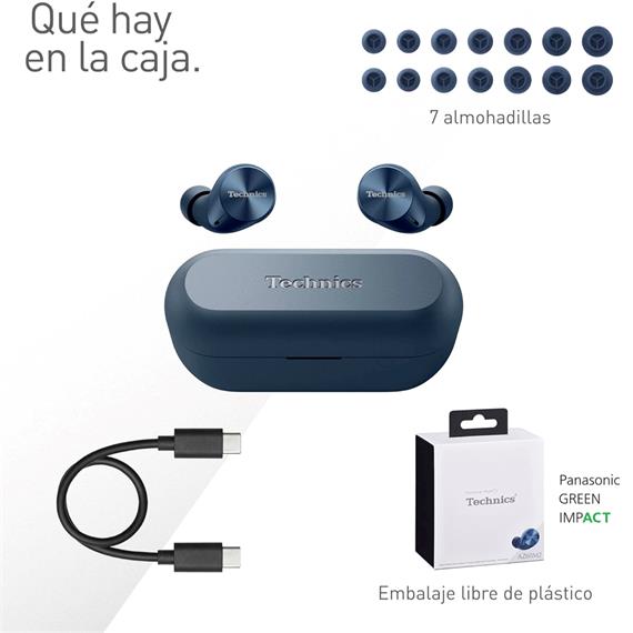 Technics EAH-AZ60M2EA Auricular Inalámbrico Cancelación Ruido Azul