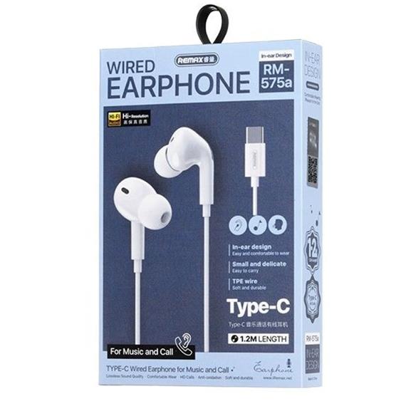 Remax RM-575a Auricular USB-C Digital Blanco