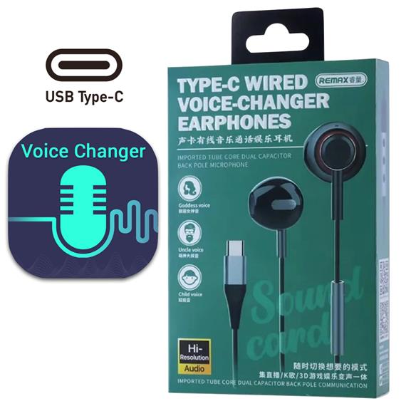 Remax RM-635a Auricular de Cable USB-C Cambiador de VOZ