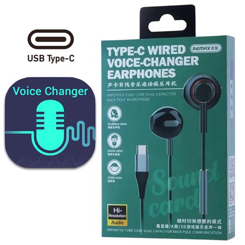 Remax RM-635a Auricular de Cable USB-C Cambiador de VOZ