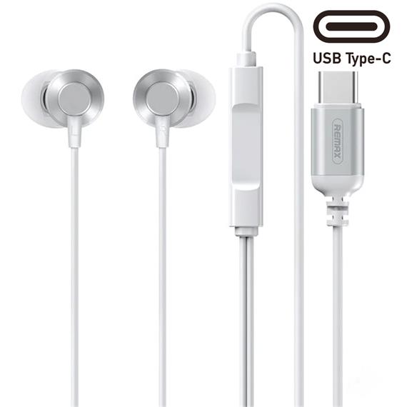 Remax RM-512a Metal Auricular USB-C Digital Silver