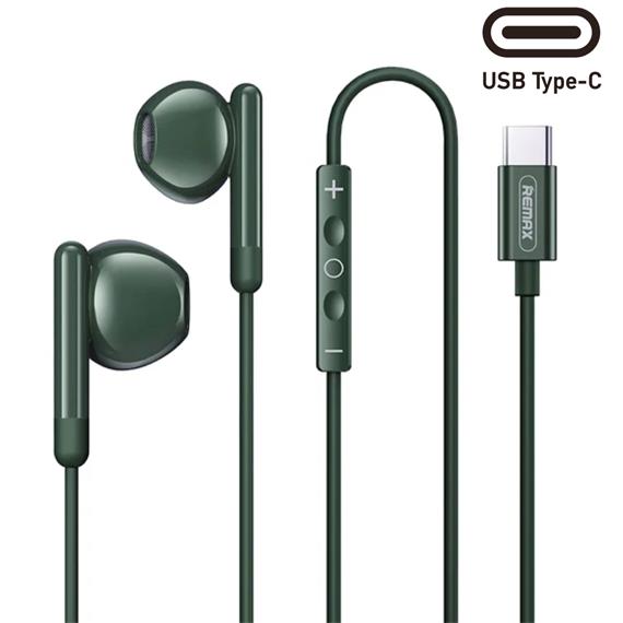 Remax RM-522a Auricular con cable USB-C Verde