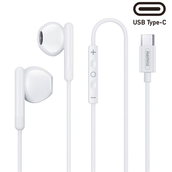 Remax RM-522a Auricular con cable USB-C Blanco