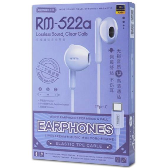 Remax RM-522a Remax RM-522a Auricular con cable USB-C Azul