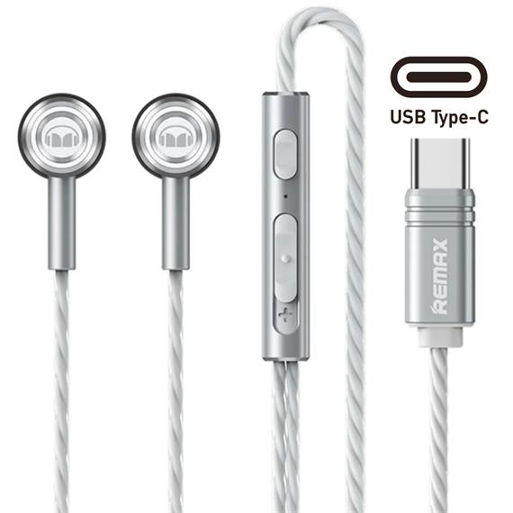 Remax for Monster RM-598a Metal Auricular USB-C Silver