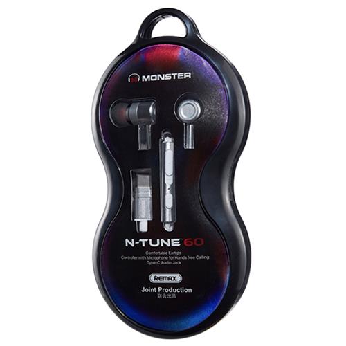 Remax for Monster RM-598a Metal Auricular USB-C Silver
