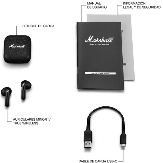 Marshall Minor IV Auricular TWS Bluetooth Negro