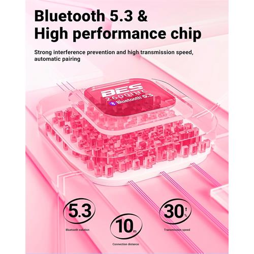 Acefast T9 Crystal  Auricular Bluetooth Pomelo Red