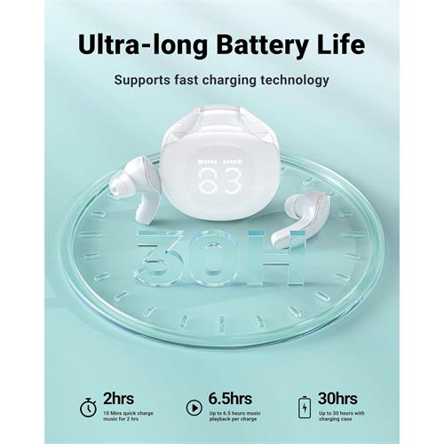 Acefast T9 Crystal  Auricular Bluetooth Porcelain White