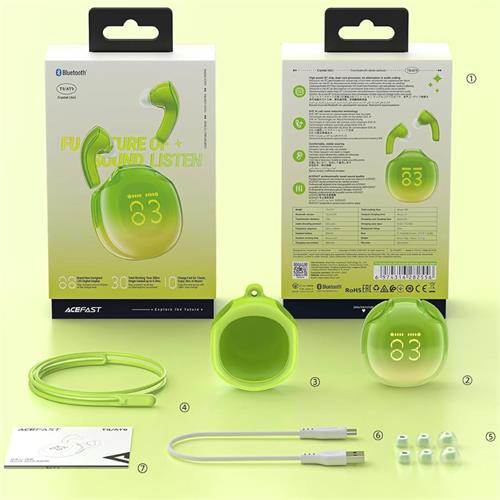 Acefast T9 Crystal  Auricular Bluetooth Avocado Green