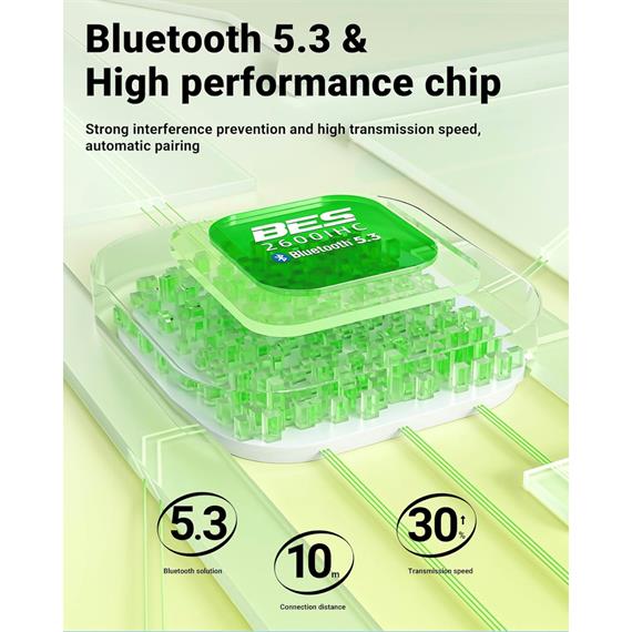 Acefast T9 Crystal  Auricular Bluetooth Avocado Green