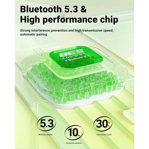 Acefast T9 Crystal  Auricular Bluetooth Avocado Green