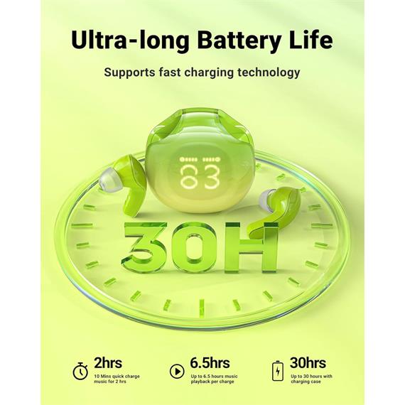 Acefast T9 Crystal  Auricular Bluetooth Avocado Green
