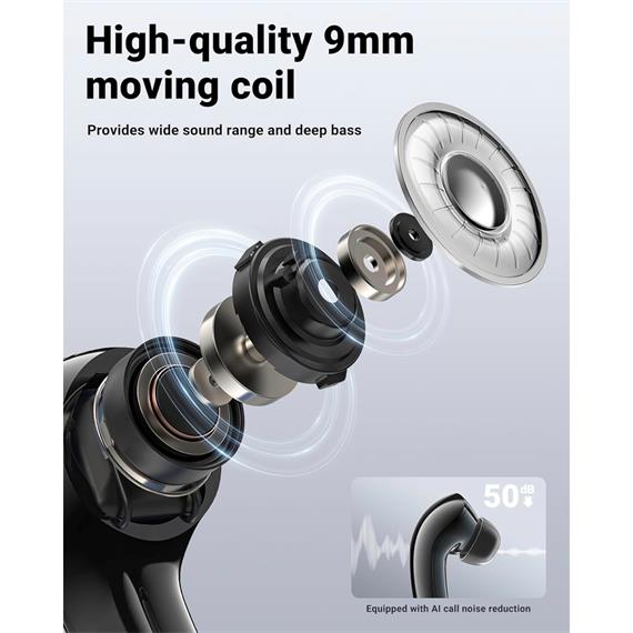 Acefast T9 Crystal  Auricular Bluetooth Obsidian Black