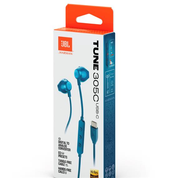 JBL Tune 305C Auricular USB-C con micrófono Azul