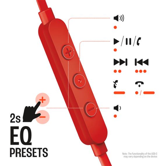 JBL Tune 305C Auricular USB-C con micrófono Rojo