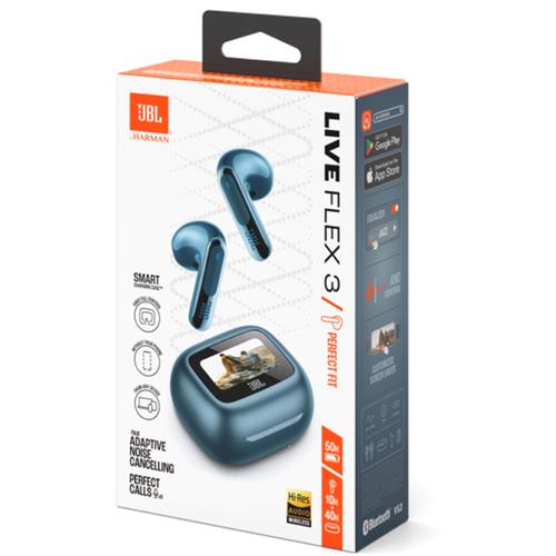 JBL Live Flex 3 Auricular Bluetooth con Cancelación de Ruido y pantalla Azul