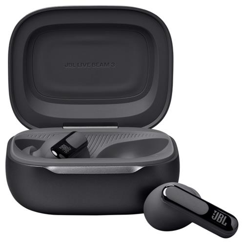 JBL Live Beam 3 Auricular Bluetooth con Cancelación de Ruido y pantalla Negro