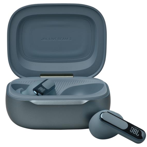 JBL Live Beam 3 Auricular Bluetooth con Cancelación de Ruido y pantalla Azul