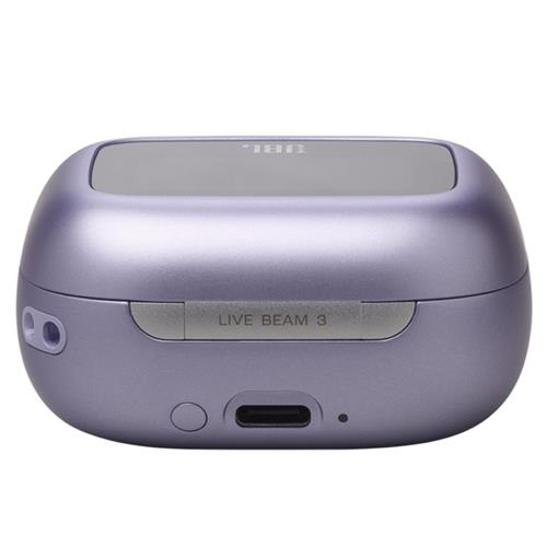 JBL Live Beam 3 Auricular Bluetooth con Cancelación de Ruido y pantalla Púrpura