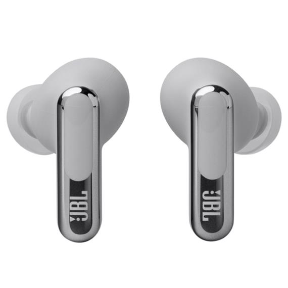 JBL Live Beam 3 Auricular Bluetooth con Cancelación de Ruido y pantalla Plata