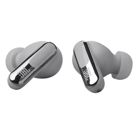 JBL Live Beam 3 Auricular Bluetooth con Cancelación de Ruido y pantalla Plata