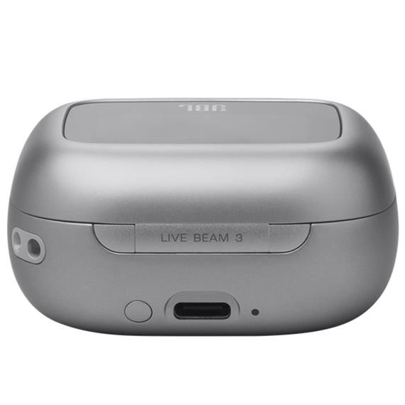 JBL Live Beam 3 Auricular Bluetooth con Cancelación de Ruido y pantalla Plata