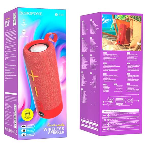 Borofone BR19 Altavoz Euphony Sports BT  Rojo