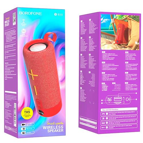 Borofone BR19 Altavoz Euphony Sports BT  Rojo