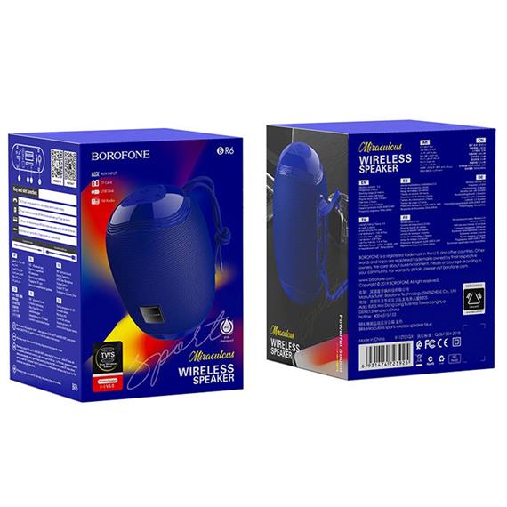 Borofone BR6 Altavoz Miraculous Sports BT Azul