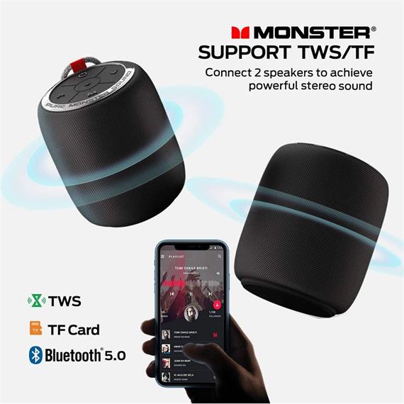 Monster S110 Altavoz Bluetooth y Micro SD Negro