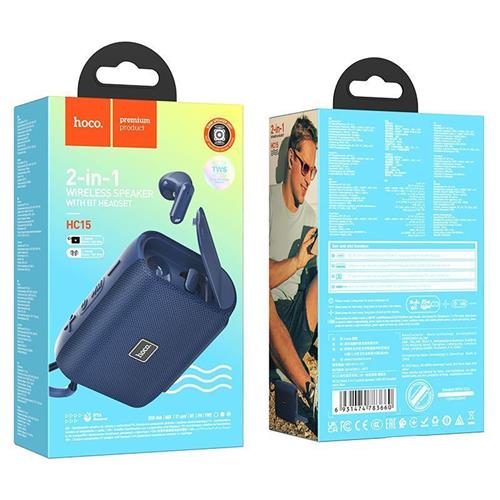 Hoco HC15 Altavoz Sport + Auricular  Bluetooth Azul Marino