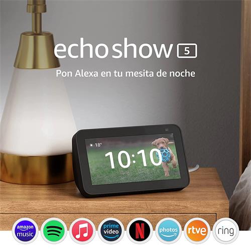 Amazon Echo Show 5 (2ª Generación) Negro + Regalo bombilla inteligente