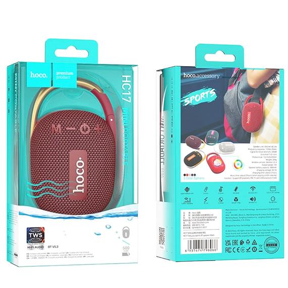 Hoco HC17 Easy Joy Sports Altavoz Bluetooth Vino-Rojo