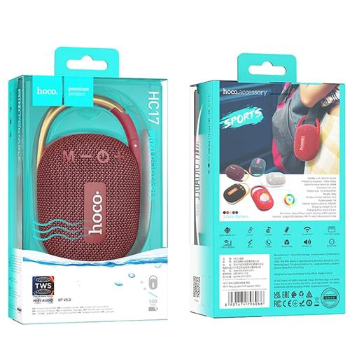 Hoco HC17 Easy Joy Sports Altavoz Bluetooth Vino-Rojo