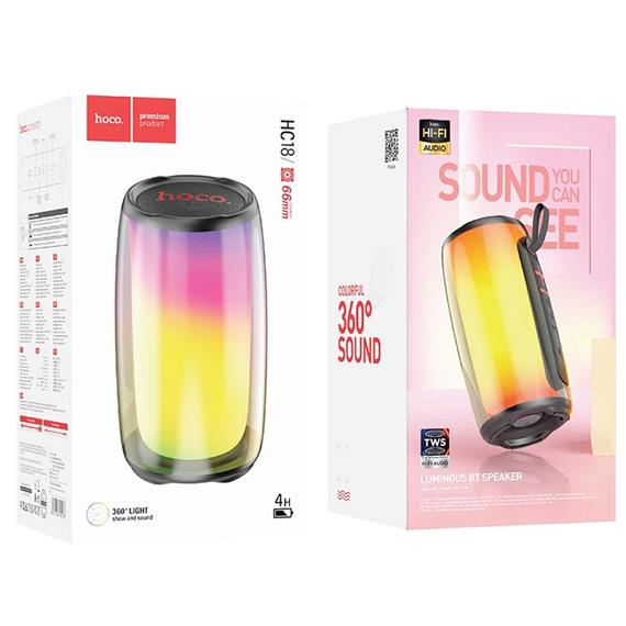 Hoco HC18 Pulse Colorful luminous Altavoz Bluetooth Negro