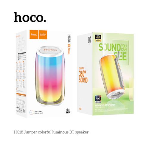 Hoco HC18 Jumper Colorful luminous Altavoz Bluetooth Blanco