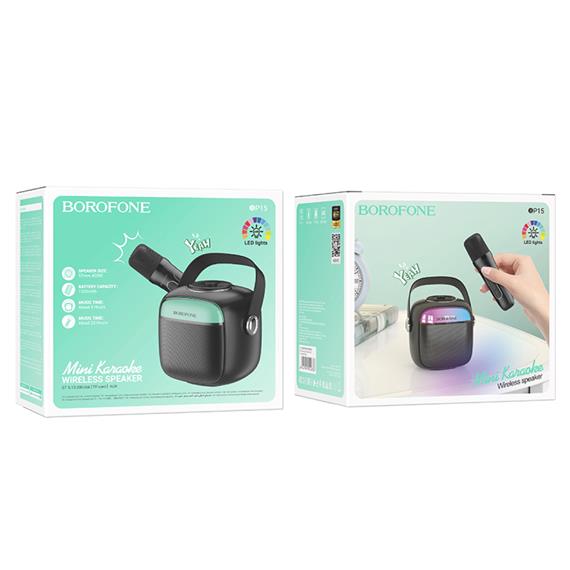 Borofone BP15 Altavoz Bluetooth Karaoke con Micro Inalámbrico Negro